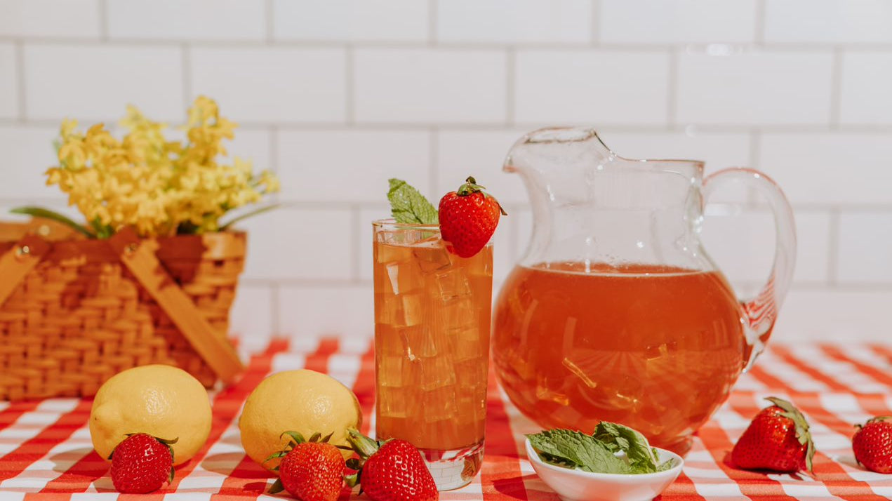 strawberry tea, strawberry iced tea