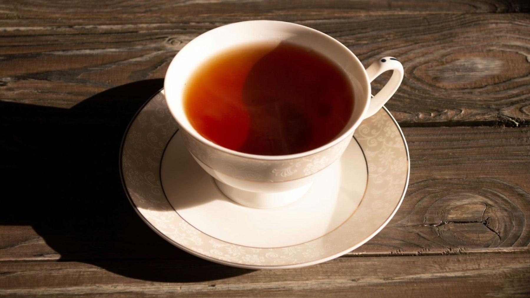 Cup of Red Rose black tea served hot