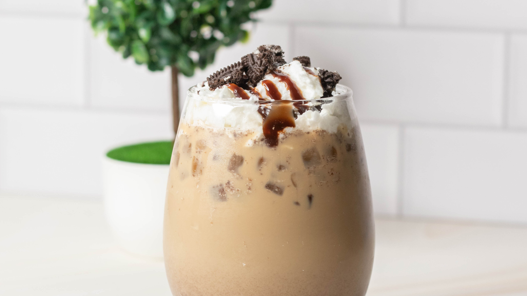 Chocolate Mint Frappe in a glass
