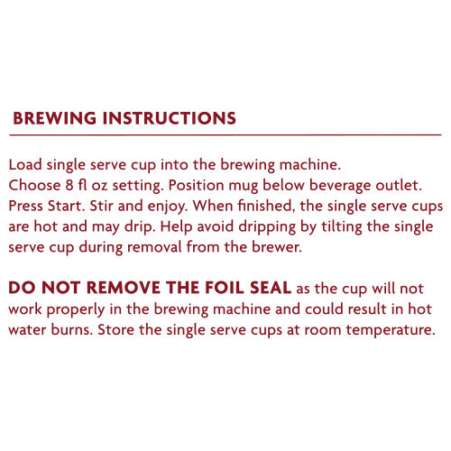 Red Rose English Breakfast Tea Single Serve Cups Directions to Use