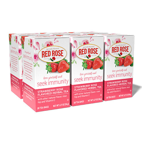 Strawberry Rose Flavored Herbal Tea Pack of 6
