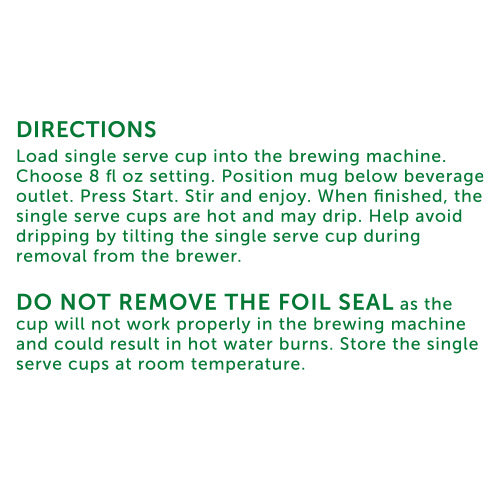 Red Rose Decaf Black Tea Single Serve Cups Directions to Use