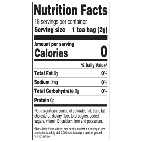Red Rose Ginger Lemon Herbal Tea Nutrition Facts