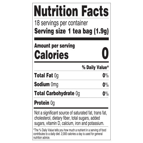 Red Rose Sugar Cookie Tea Nutrition Facts