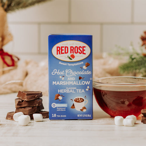 Red Rose Hot Chocolate with Marshmallow Tea