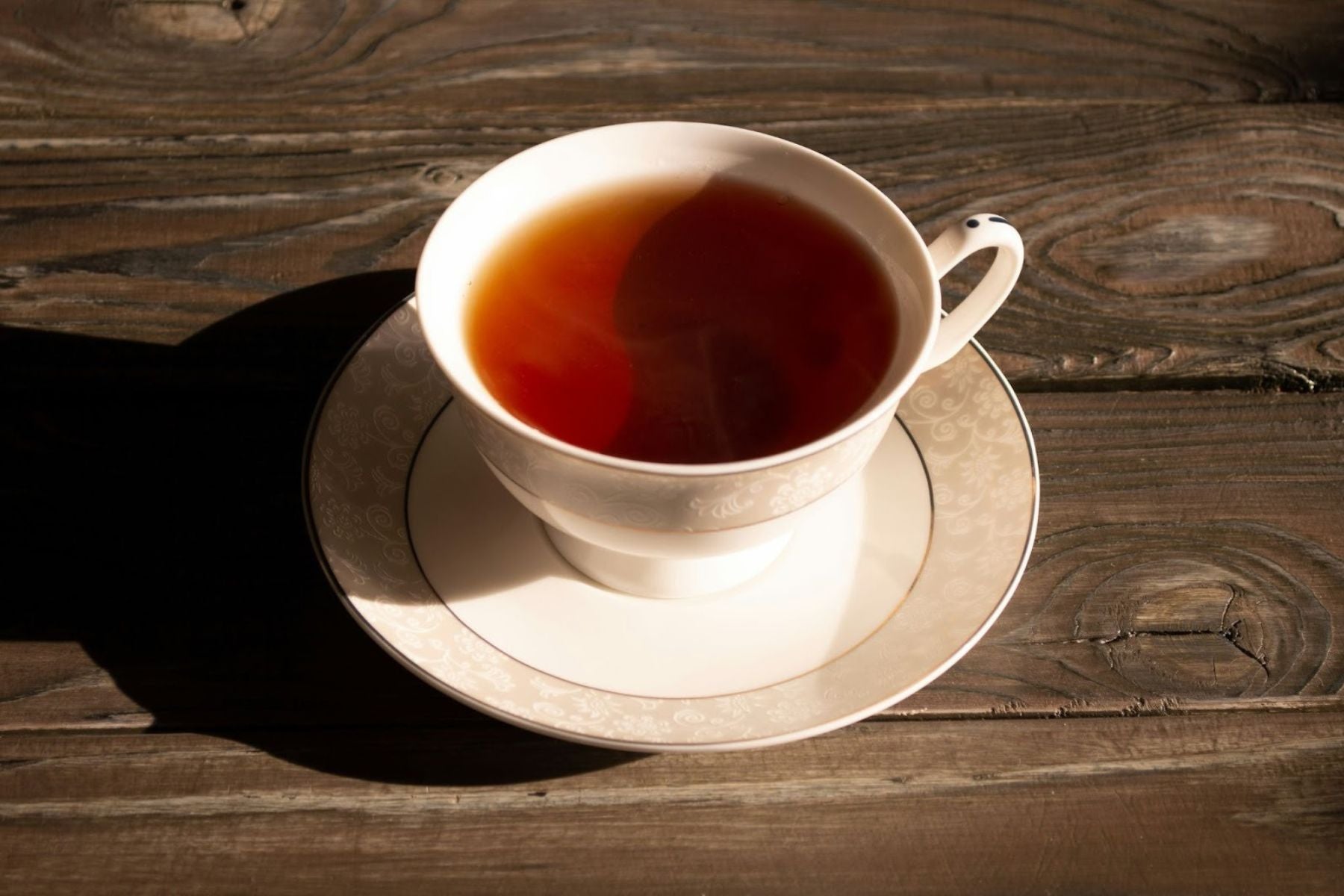 Cup of Red Rose black tea served hot