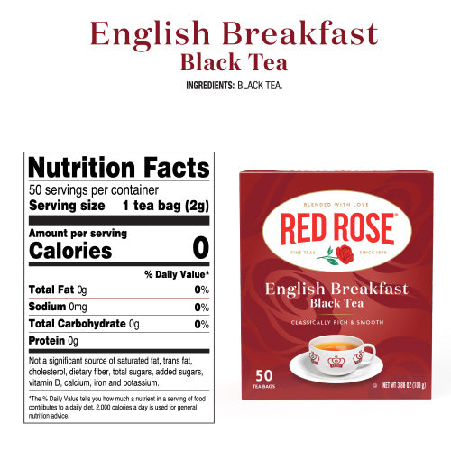 Red Ros English Breakfast Tea Ingredients and Nutrition Facts