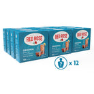 Multiple boxes of Red Rose Original Black Tea on a white background with a Mystery Figurine symbol