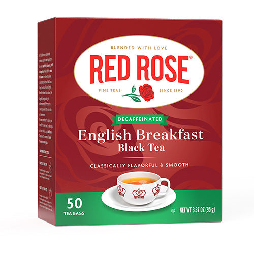 Red Rose Decaf English Breakfast Tea | 50 Tea Bags | Red Rose Tea