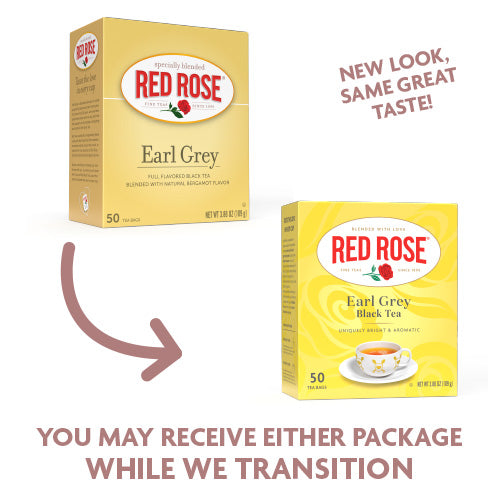 Red Rose Earl Grey Tea Bags New Look, Same Great Taste