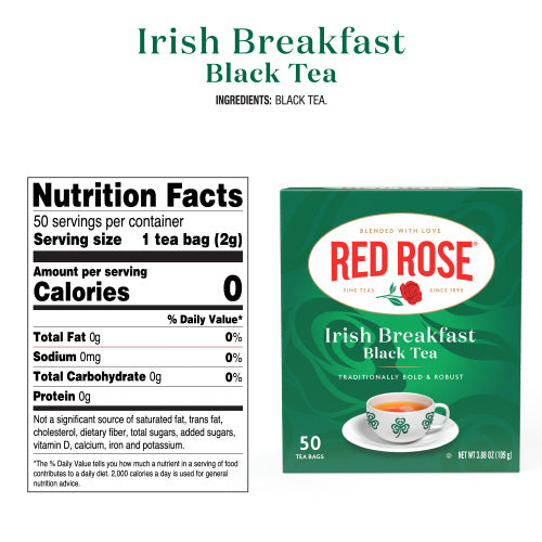 Red Rose Irish Breakfast Tea Ingredients and Nutrition Facts