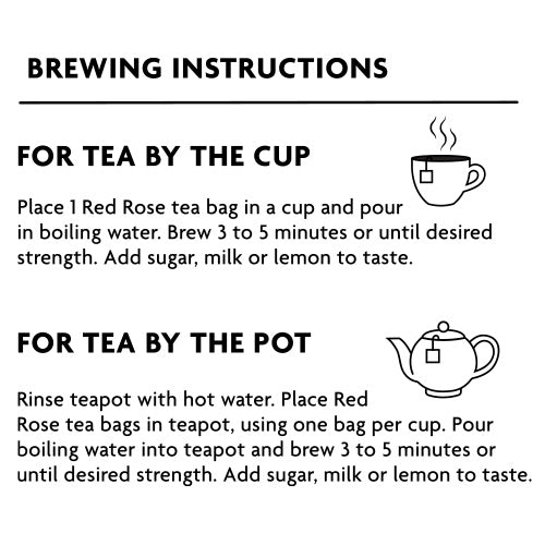 Red Rose Irish Breakfast Tea Brewing Instructions