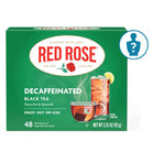 Red Rose Decaffeinated Black Tea box with a Mystery Figurine symbol