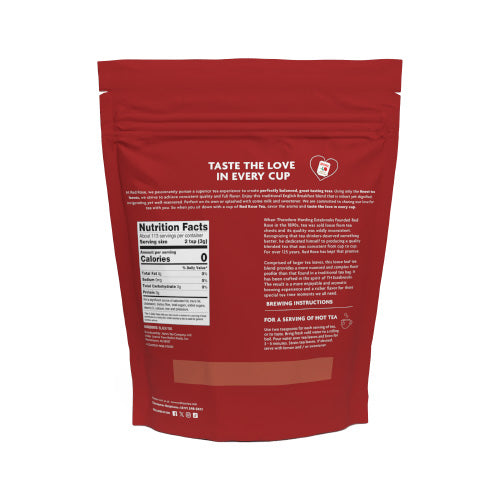 Red package with text and nutrition facts on a white background