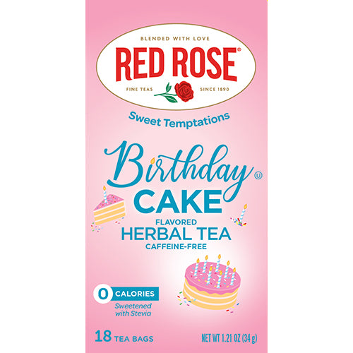 Red Rose Birthday Cake Tea - 18ct