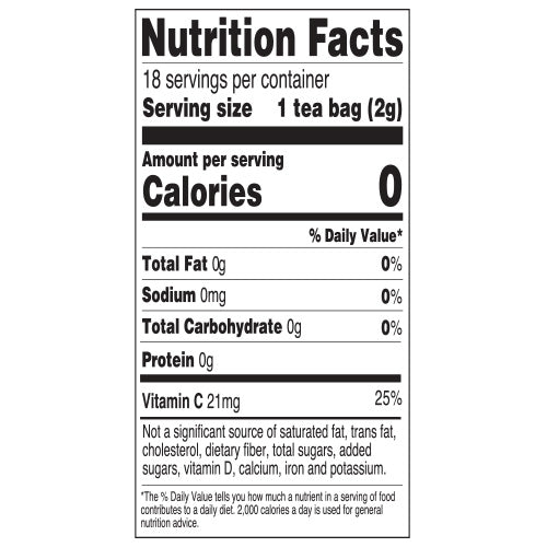 Strawberry Rose Flavored Herbal Tea Nutrition Facts