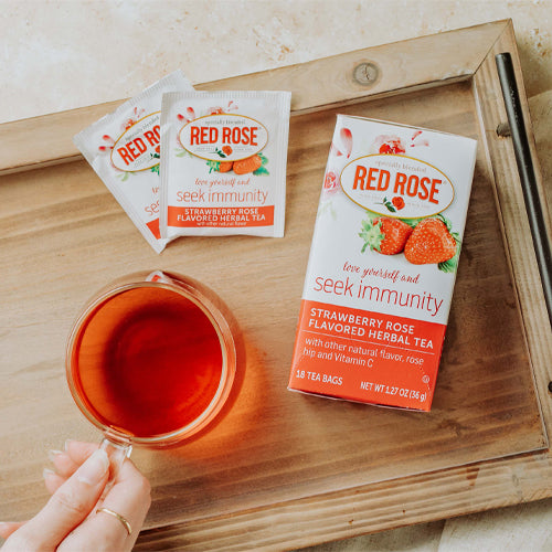 Red Rose Strawberry Rose Flavored Herbal Tea