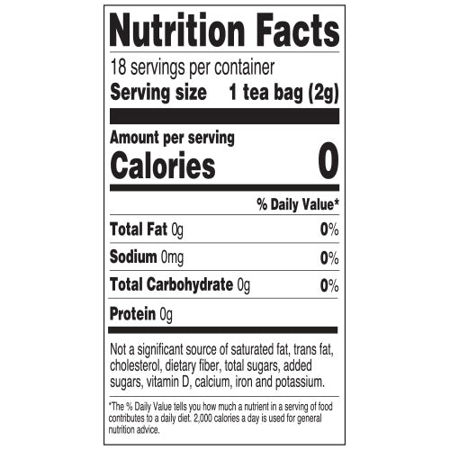 Red Rose Sage Apple Tea Nutrition Facts