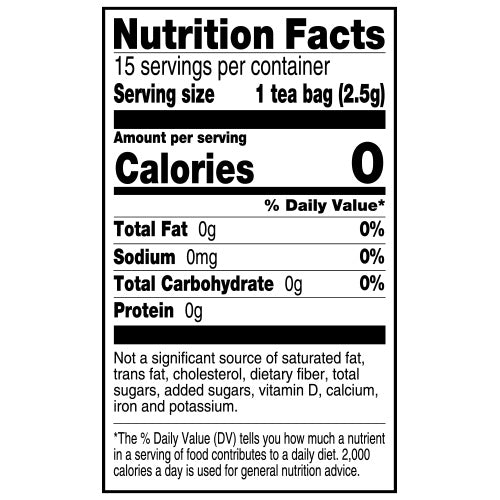 Red Rose "New Day Dawning" Blood Orange Earl Grey Black Tea Nutrition Facts