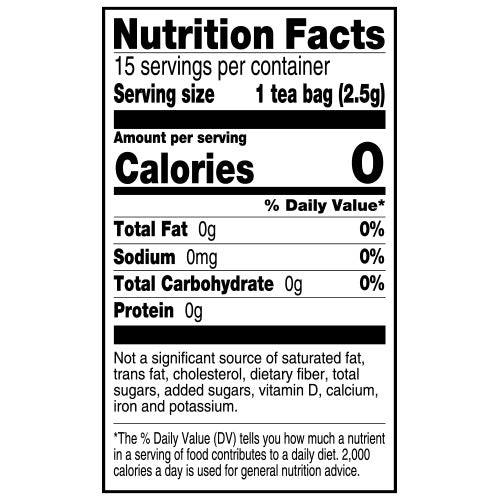 Red Rose "New Day Dawning" Blood Orange Earl Grey Black Tea Nutrition Facts