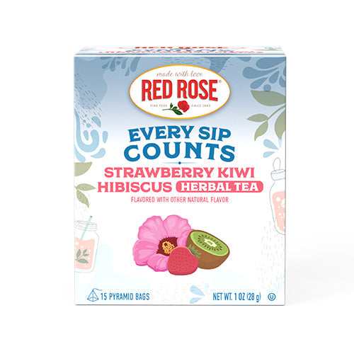 Red Rose "Every Sip Counts" Strawberry Kiwi Hibiscus Herbal Tea