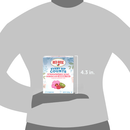 Red Rose "Every Sip Counts" Strawberry Kiwi Hibiscus Herbal Tea Size